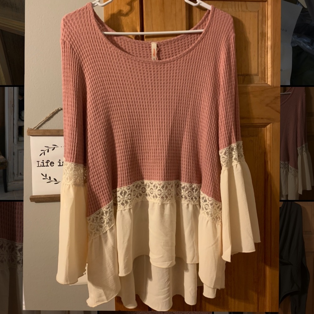 Orange Creek bell sleeve top